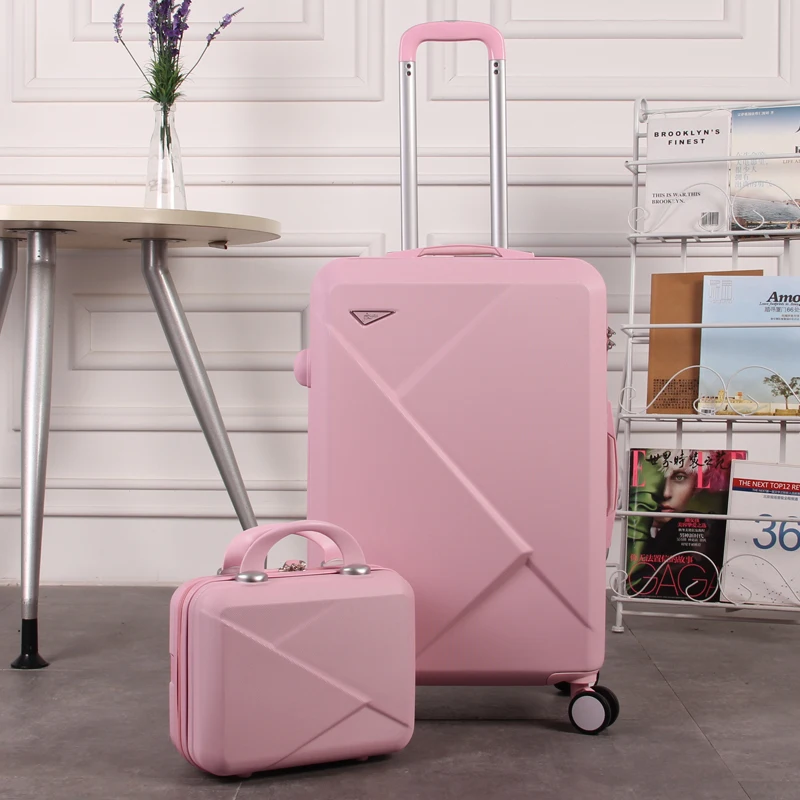 

2PCS/ SET Cute 14 Inch Cosmetic Kit Hello Kitty 20 Inch 24 Inch Female Student Trolley Case Travel suitca Ms. Scrolling Suitcase