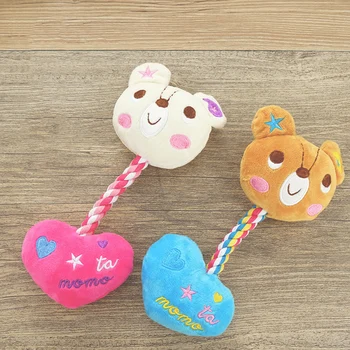 

Bear Rope Interactive Cute Pet Toy Dog Toys For Small Dog Squeaking Squeaky Sound Puppy Animal Training Funny Accessories Yorkie