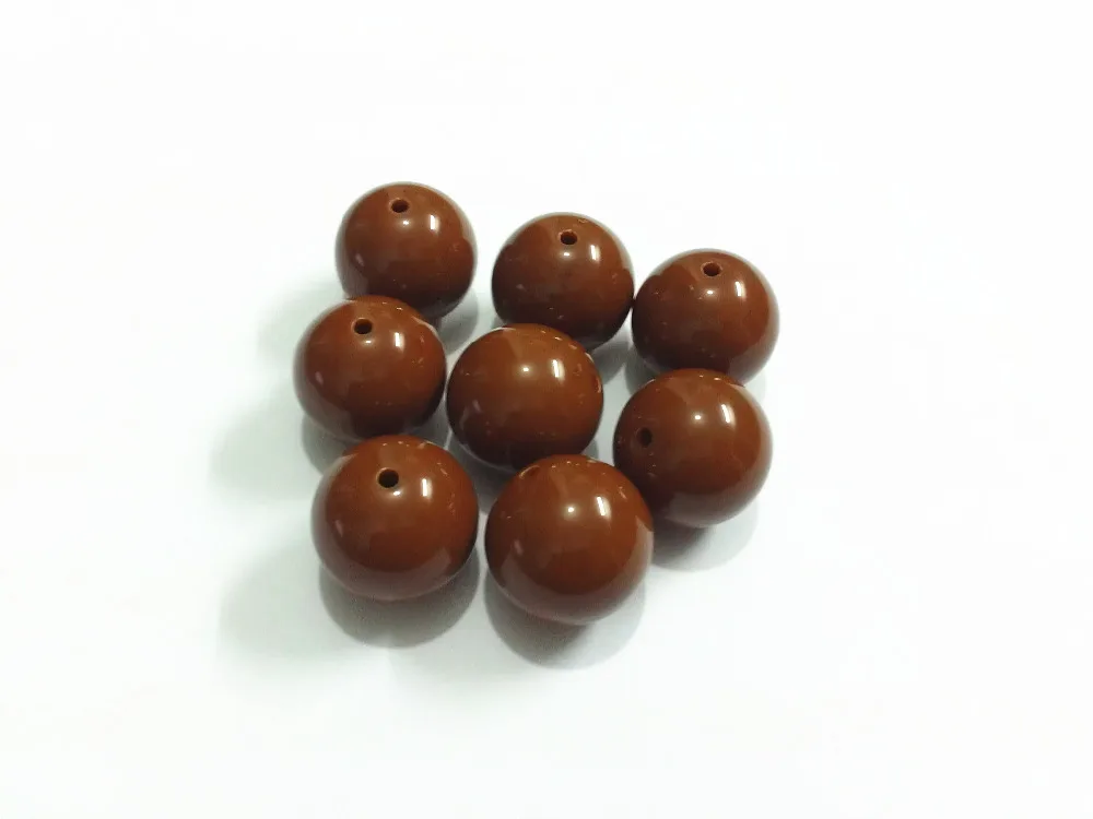 

New Color ! 20mm 105pcs/lot New Brown Chunky Gumball Bubblegum Acrylic Solid Beads For Kids Necklace Making