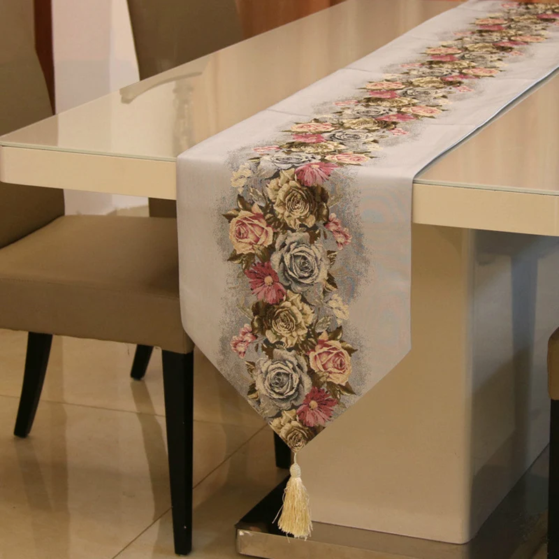 

Europe Style Table Runner Floral Printed Table Flag Modern Tablecloths Tea Table Cloth Bed Napkin Fashion Wedding Decoration