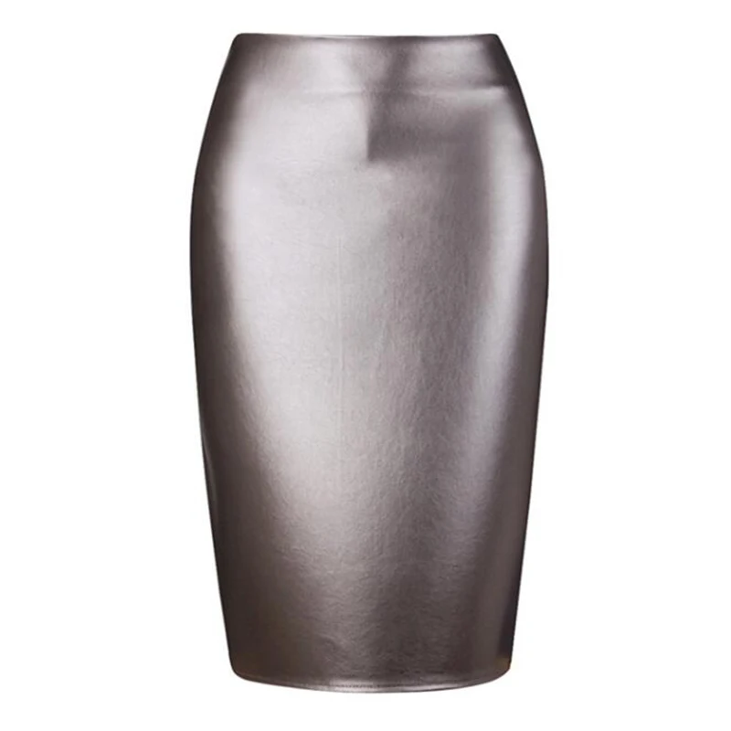 

Spring Autumn Women Faux Leather Midi Pencil Skirts Faldas Mujer Moda 2018 Jupe Femme Saia Midi Skirts For Womens
