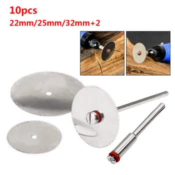 

10 x 22/25/32mm Wood Saw Blade Disc + 2 x Rod Dremel Rotary Cutting Tool