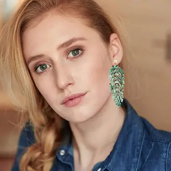 

5pieces/Lot 2019 Fashion Palm Leaf Acrylic Earrings Minimalist Bohemian Resin Dangle Statement Earring For Women Wedding Gifts