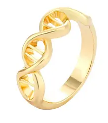 Золотой пластине dna's двойной спирали кольцо, бесконечное и бессмертный кольцо, любовь оковы кольцо, идеальный подарки для влюбленных