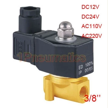 3/" резьба водные магистрали из Желтой меди с электромагнитный клапан 12VDC электрического Воздух Вода Газ дизельного топлива DIN43650A катушки 2W040-10-D
