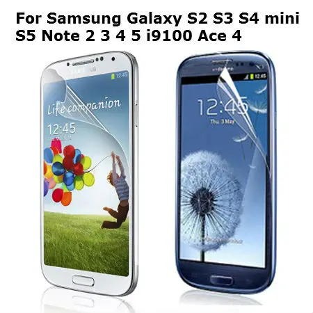 5pcs For Samsung Galaxy S2 S3 S4 mini S5 Note 2 3 4 5 i9100 Ace High Clear Matte Glossy Screen Protector Film Protective | Мобильные