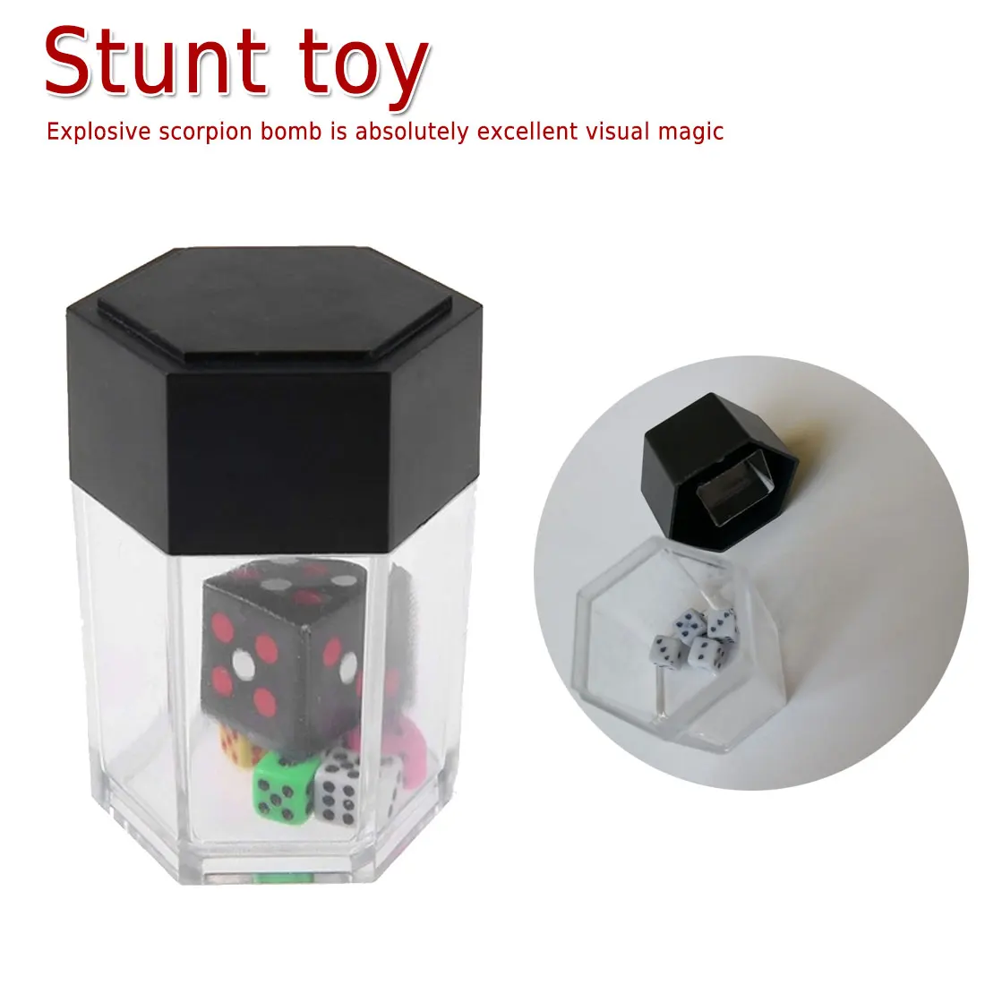 1PC Close Up Magic Trick Joke Prank Toy Children Kids Gift Magic Trick Toys Big Explode Explosion Dice