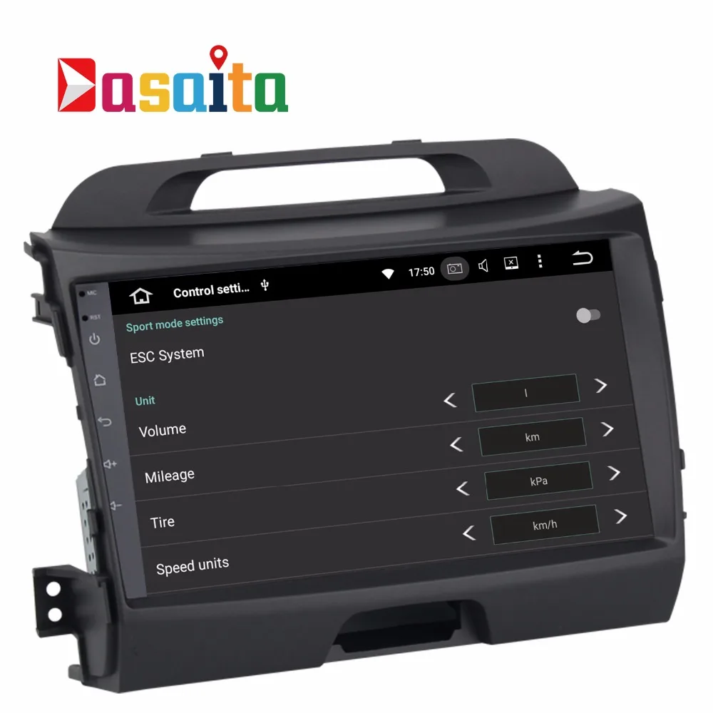 Dasaita 9 &quotAndroid 6.0 автомобиль DVD GPS плеер для Kia Sportage R 2011 2016 с восьмиядерным зеркало