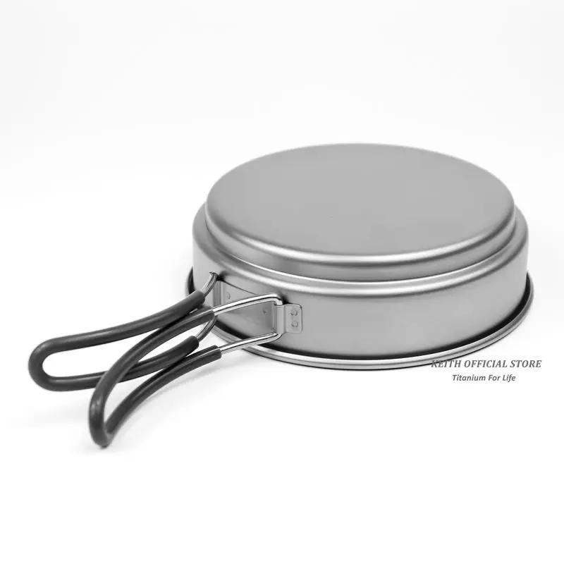 Keith 2 IN1 titanio 400 ml pan 800 ml pot tazones con mango plegable Cook set ultraligero camping picnic utensilios de cocina utensilio ti6012