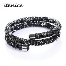 Itenice 2017 New Fashion Jewelry Rhinestone Star Pave Setting Long Crystal Bracelets And Bangle For Women