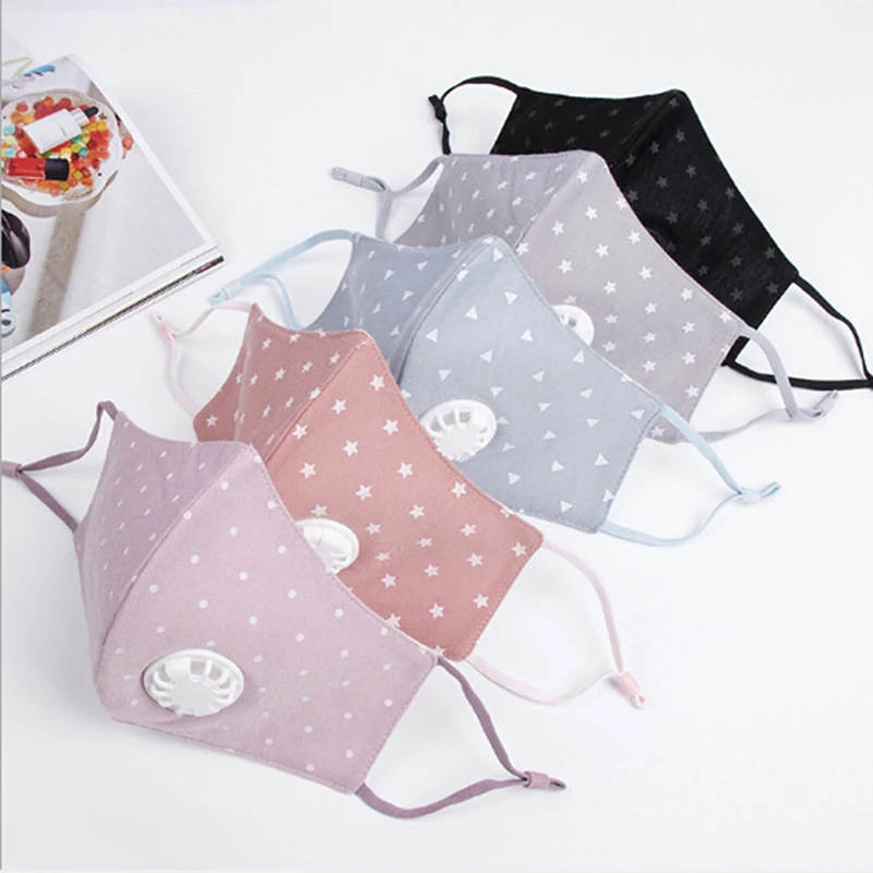 PM2.5 Respirator Mouth Mask Valve Unisex Vertical Folding Nonwoven Valved Activated Carbon Anti Fog Dust Reusable Masks