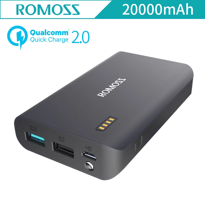 ROMOSS Sense X Two Way QC2 0 Quick Charger LED Flash Light 10000mah Power Bank Dual