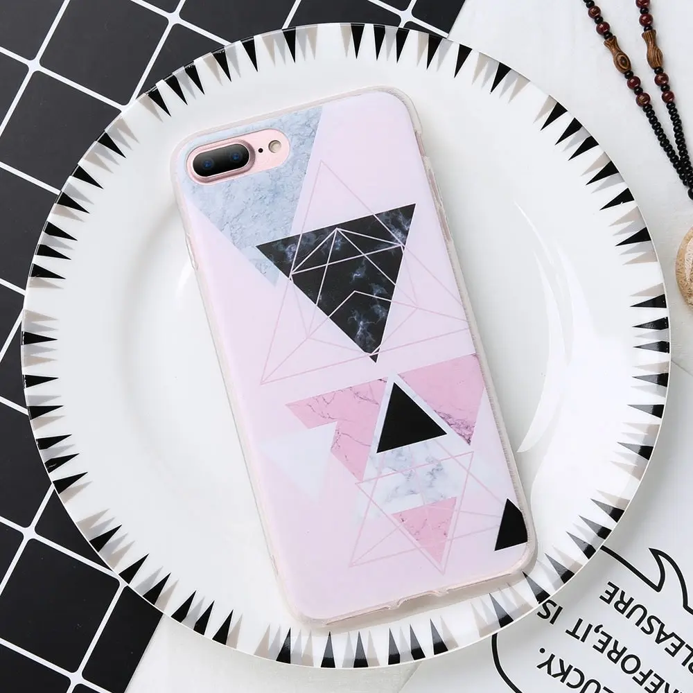 KISSCASE-Marble-Case-For-iPhone-8-7-6S-6-Plus-X-Geometric-Triangle-Phone-Cases-For(7)