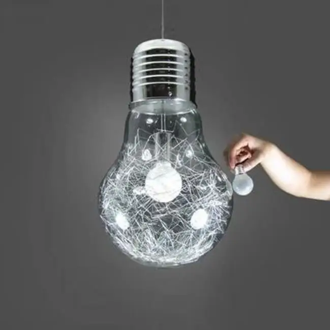 Креативные подвесные светильники из железного стекла большая винтажная лампа