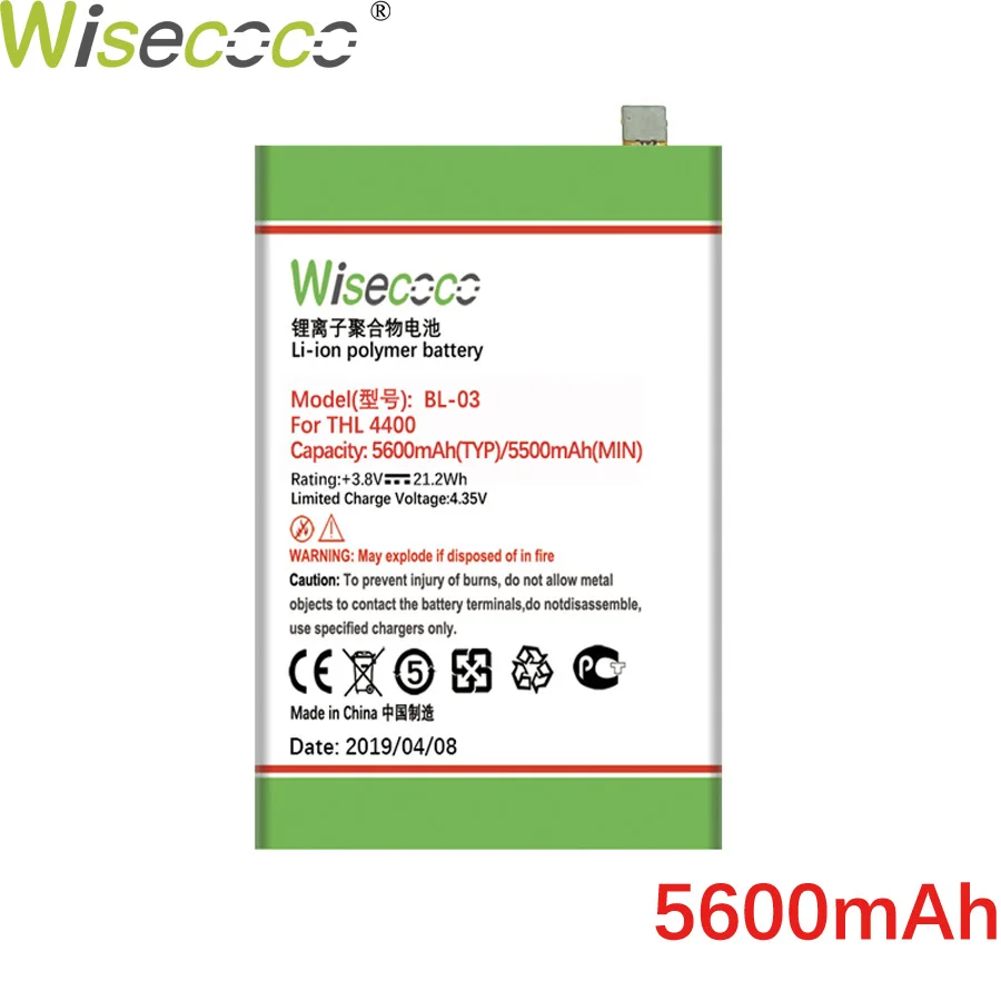 WISECOCO 5600 мАч BL-03 батарея для THL 4400 мобильного телефона новейшее производство высокое качество батареи+ номер отслеживания