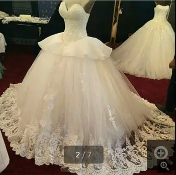 

Stunning Sweetheart ball gown lace winter wedding dresses 2015 appliques lace up bridal gown vestidos de noiva