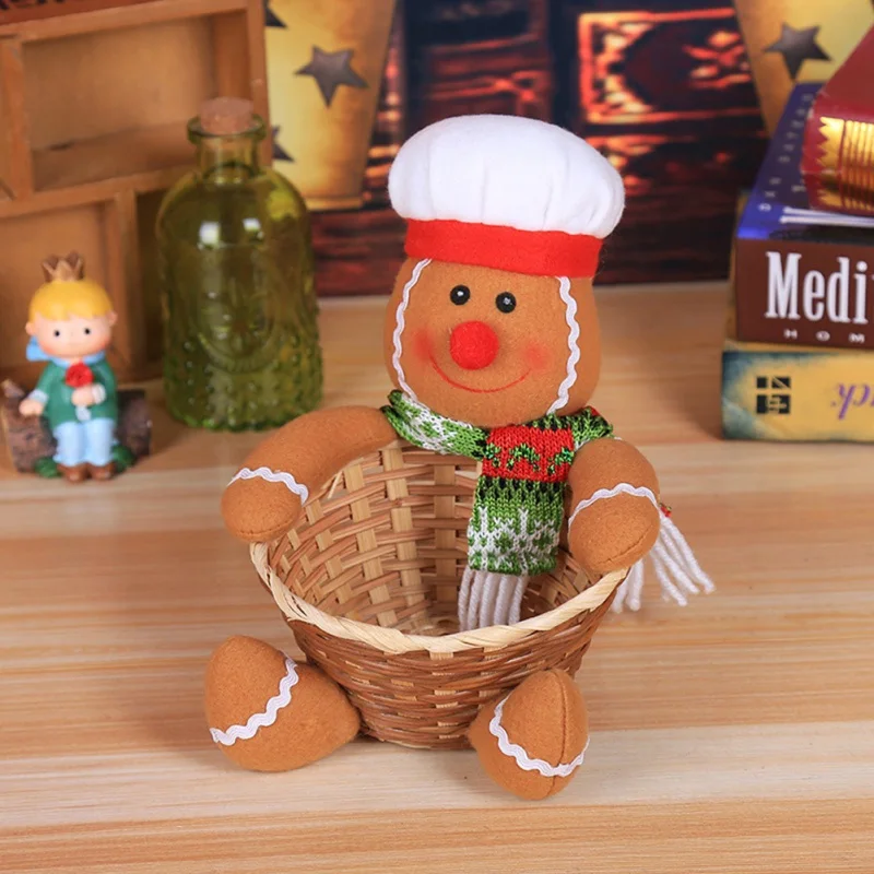 Рождество маленький Санта Клаус змея корзина для дома сад праздничные вечерние принадлежности милая кукла корзинка для конфет Рождество рабочего стола декоративные конфеты