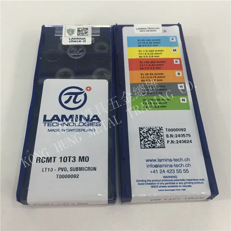RCMT10T3MO LT10 оригинальные твердосплавные пластины для лезвия Lamina CNC фрезерные