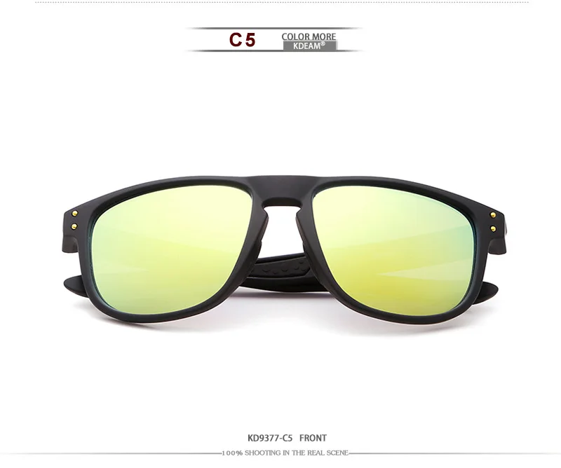 Роскошные качественные мужские солнцезащитные очки KDEAM, брендовые поляризованные солнцезащитные очки TAC, мужские зеркальные солнцезащитные очки классического дизайна для вождения, мужские очки