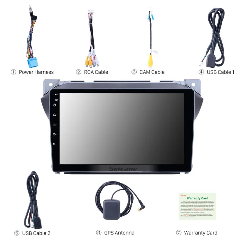Clearance Seicane Car GPS Multimedia Player For 2009 2010 2011 2012 2013 2014-2016 Suzuki alto Android 8.1 2Din Wifi Bluetooth Head Unit 3