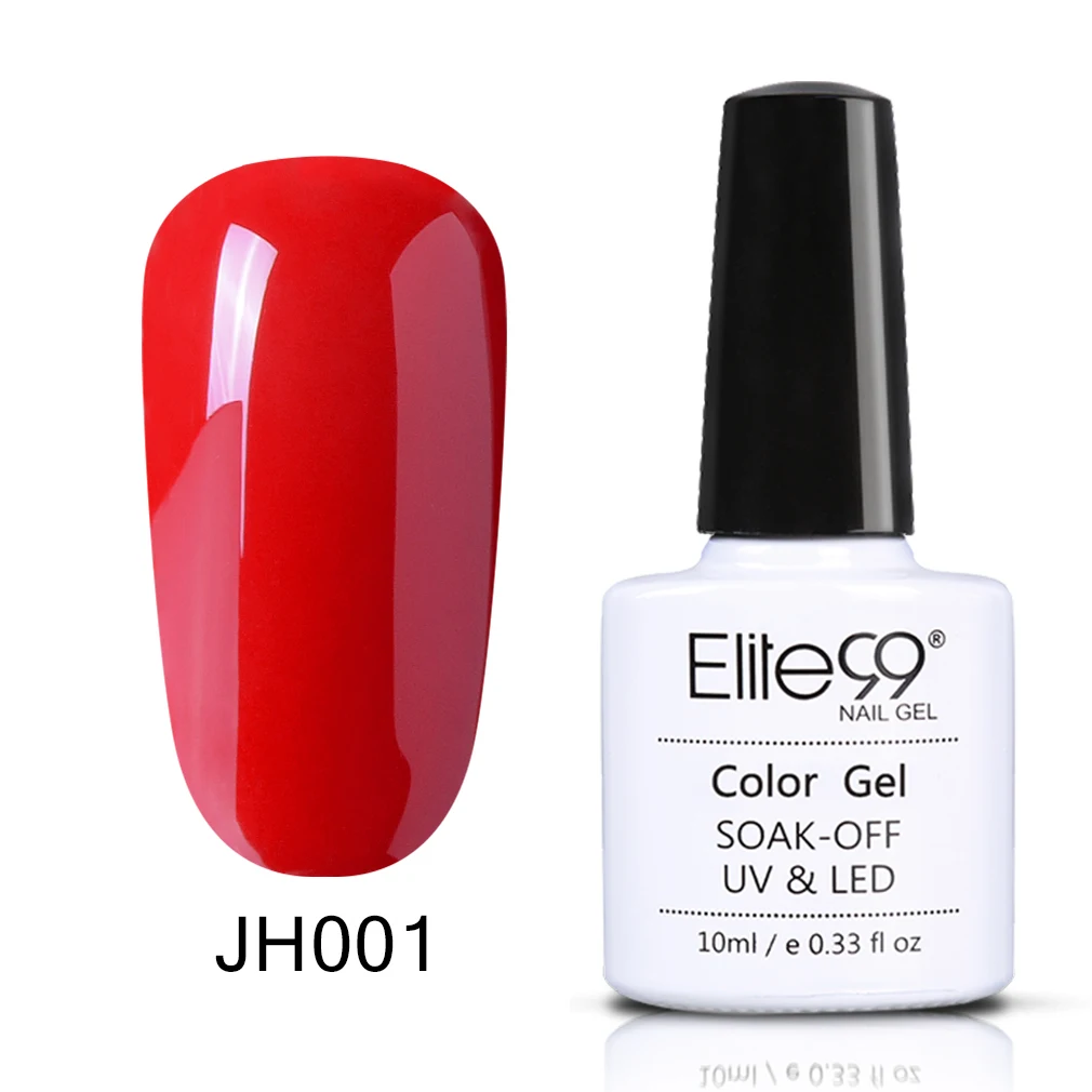 Elite99 10 мл чистый цвет Лак Полупостоянный гель-эмаль для ногтей УФ-гель для ногтей маникюрный лак краска - Цвет: JH001-10ML