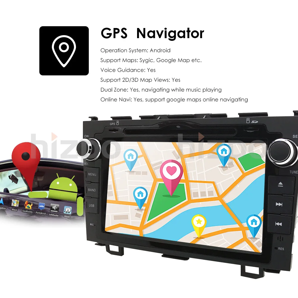 4G gps навигация Android 9,0 для HONDA CRV CR-V 2006-2011 2din dvd-плеер автомобиля стерео радио HD 1024*600+ камера+ карты