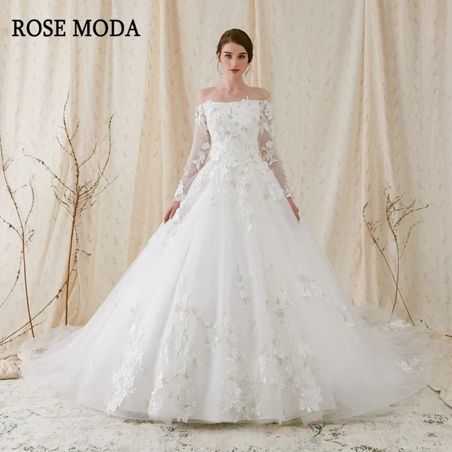 3D Flowrers Ball Gown Wedding Dresses Luxury Lace Appliqued – ROYCEBRIDAL  OFFICIAL STORE