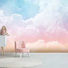 [Самоклеящаяся] 3D розовые облака небо 44 настенная бумага настенная печать настенные наклейки