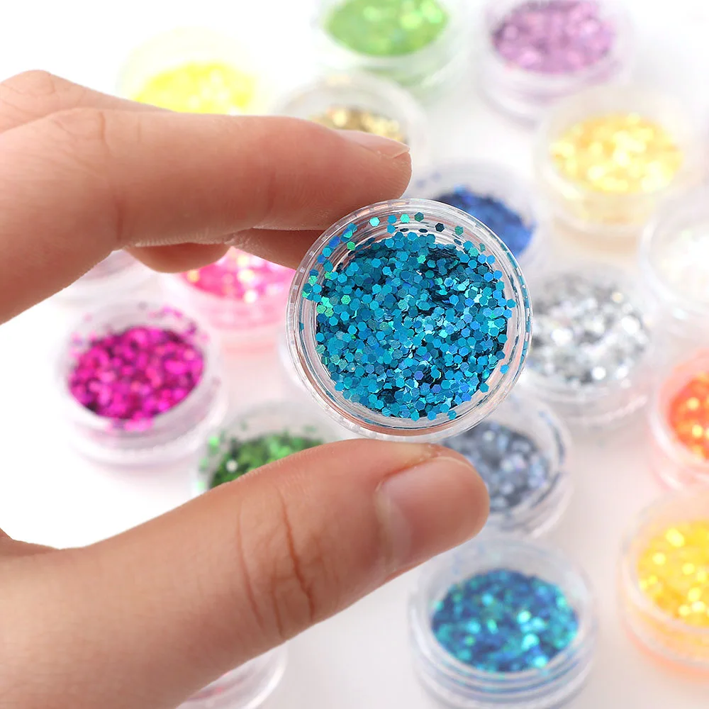 

1 Box hexagon Shiny Ultrathin Sequins Colorful 3D Nail Decoration Manicure DIY Accessories
