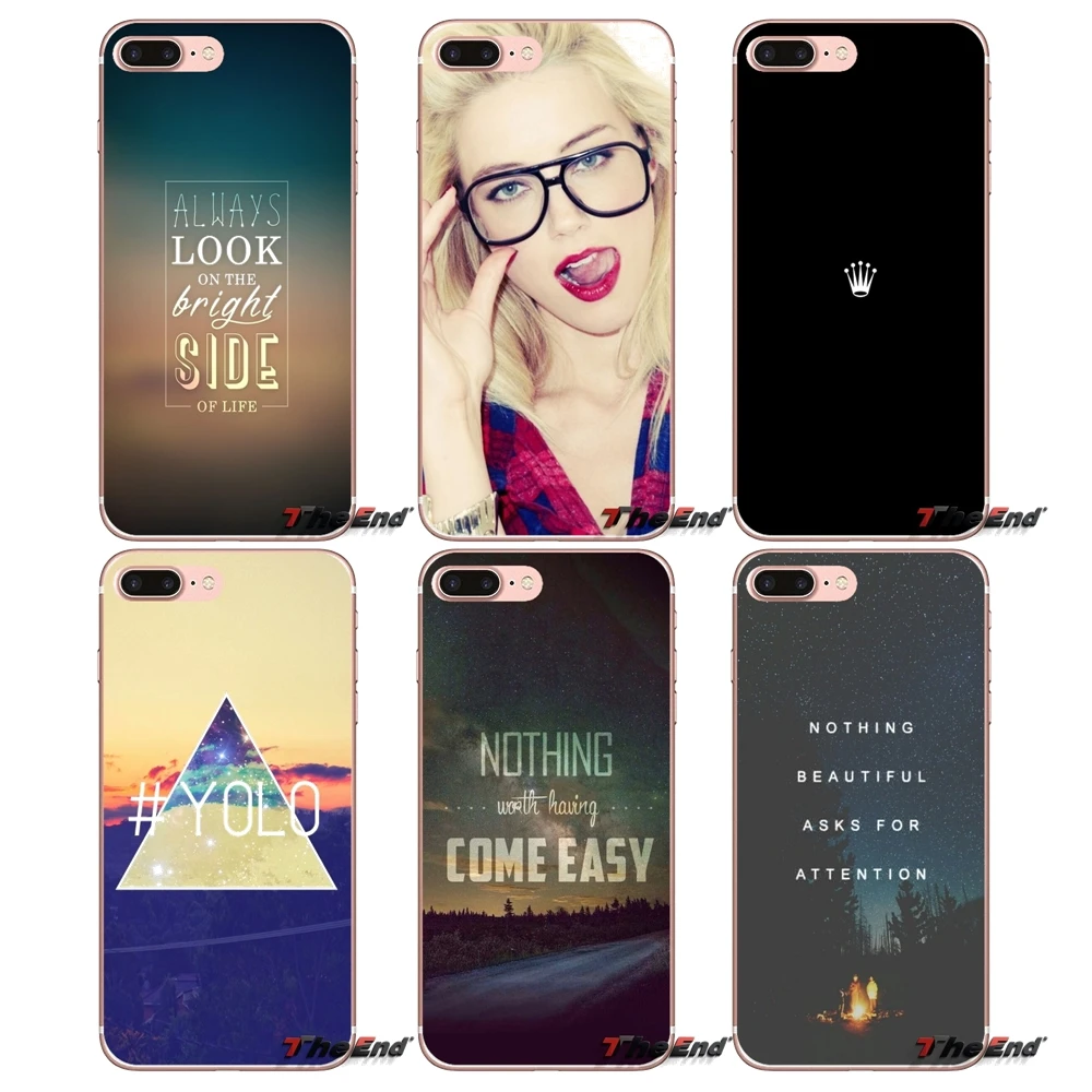 

For Huawei G7 G8 P7 P8 P9 Lite Honor 4C 5X 5C 6X Mate 7 8 9 Y3 Y5 Y6 II 2 Pro 2017 Key Swag Phrases TPU Transparent Cases Covers