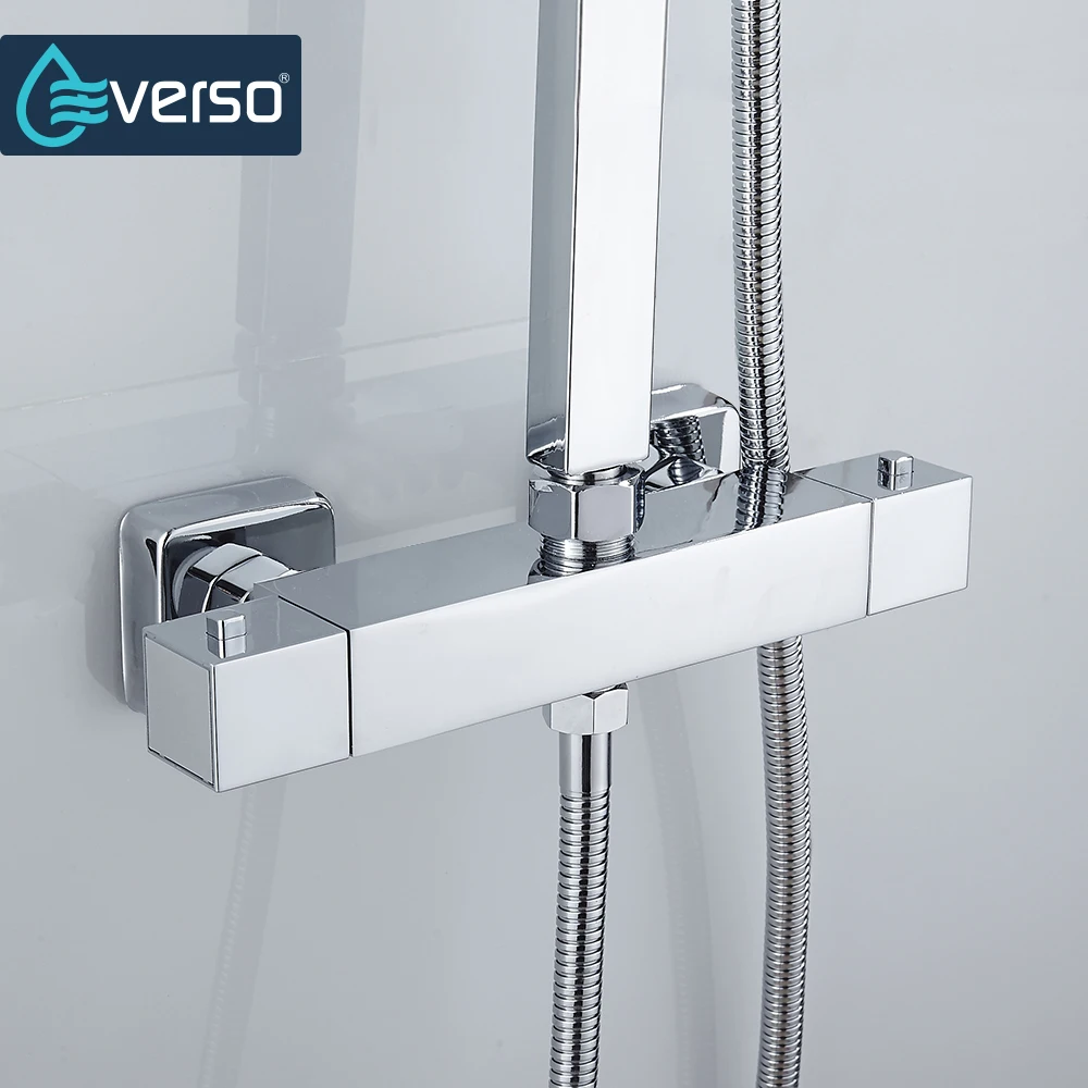 

EVERSO Thermostatic Mixing Valve Bathroom Shower Faucet Set Thermostatic Control Shower Faucet Shower Mixer Tap