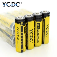 YCDC 12 sztuk AA akumulatory 1.2 V NI-MH 2000mAh dla LED latarka elektroniczna zabawka Bateria 1.2 v NIMH AA skrzynka na akumulator