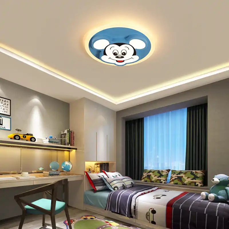 Cute Disney Cartoon Animal Blue Mouse Kids Ceiling Lamp For Girls