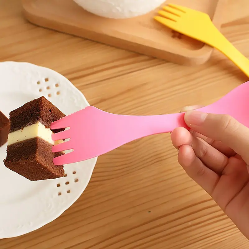 6Pcs 3 In 1 Spoon Fork Knife Combo Utensils Flatware 6 Color Heat Resistant Outdoor Camping Home Hiking Picnic Lunch Tableware (15)