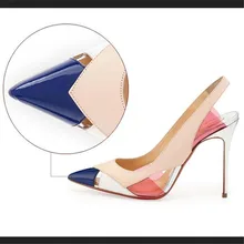 2016 spring hot star loved same design women sexy pointed toe cutout red bottom high heel shoe lady mix color patchwork pumps