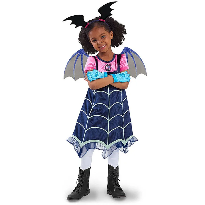

Vampire Vampirina Cosplay Costume Little Girls Dresses Halloween Dress For Girls Outfits Child Clothes Drama Stage Show Dress 8Y