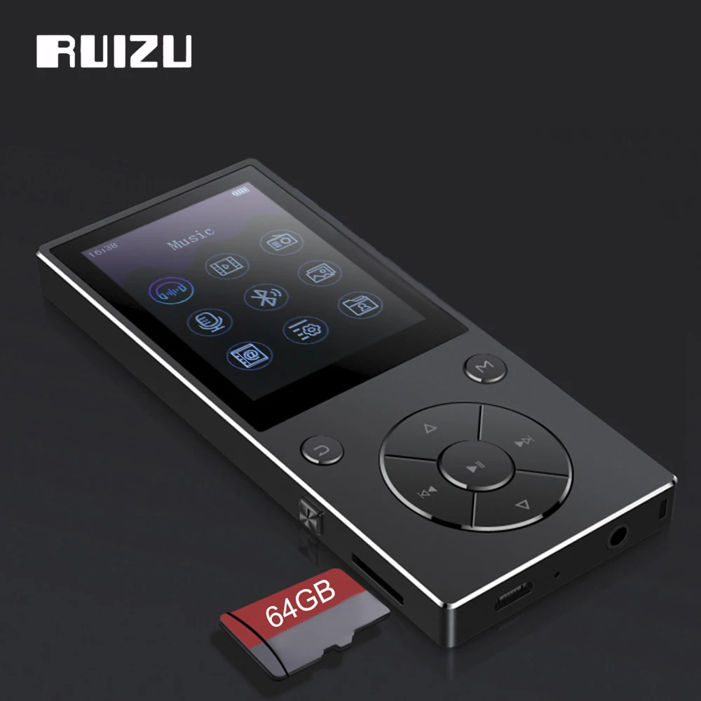 

2019 Original RUIZU D11 Bluetooth MP3 Player Music Player 8GB Metal Music Player with Built-in Speaker FM Radio Support TF Card