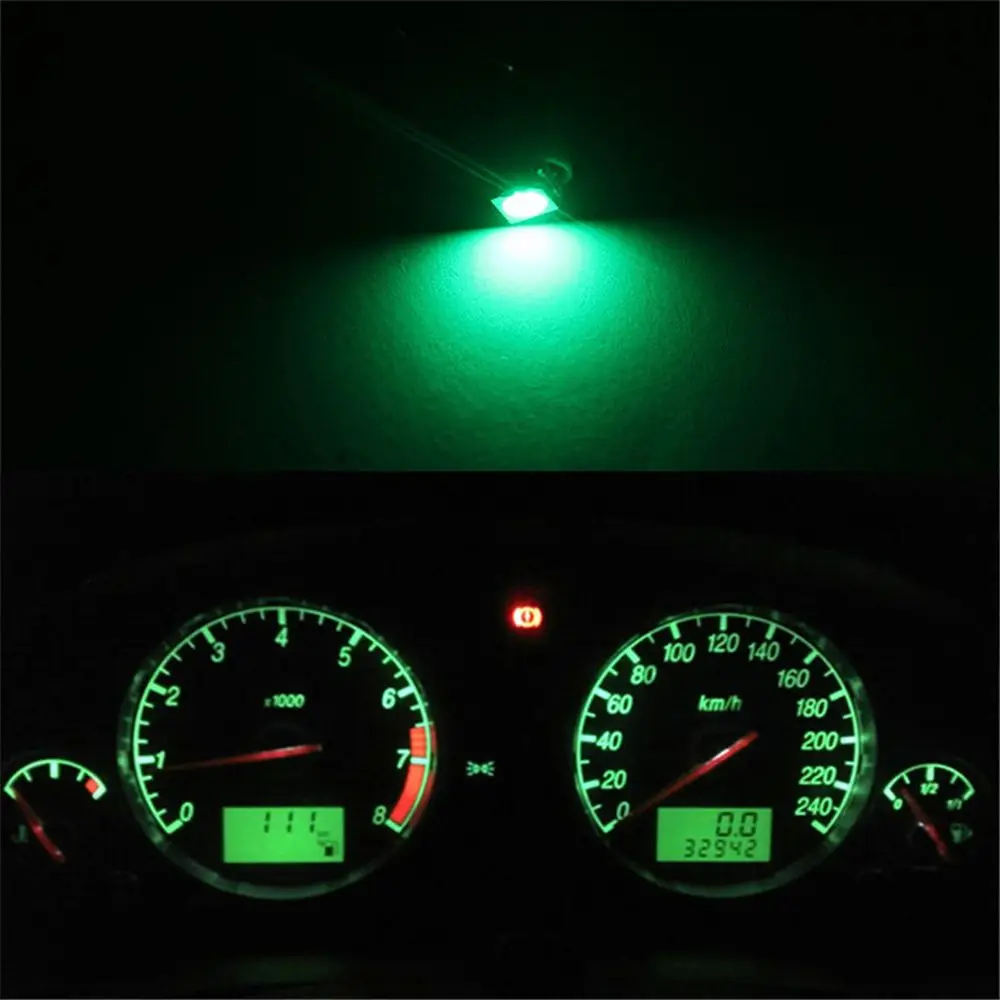 10 шт. Автомобильный интерьер T5 светодиодный 1 SMD Светодиодная панель Клин 1 светодиодный Автомобильный свет t5 лампа светодиодный t5 12 в желтый/синий/зеленый/красный/белый светодиодный