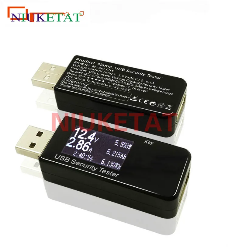 Тестер безопасности USB с ЖК-дисплеем миниатюрный тестер емкости и напряжения