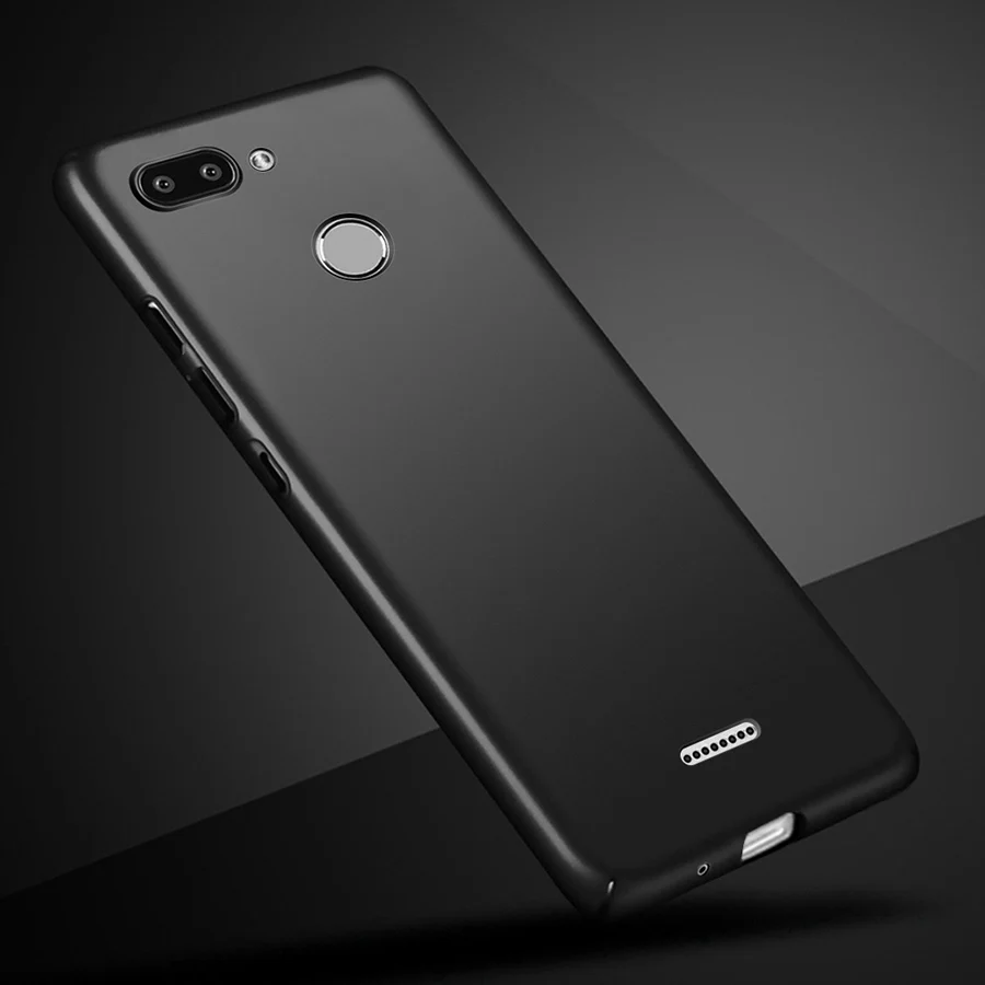 Роскошный Жесткий чехол для телефона Xiaomi Xiomi Redmi 6, чехол, матовая защитная задняя крышка для Xiaomi Redmi 6 Redmi6, чехол-бампер 5,45 - Цвет: Черный