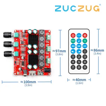 

TPA3116 Bluetooth 4.2 Digital Amplifier Board 50W*2 Dual Channel 2.0 Audio Amplificador With Volume Adjustment DC10-25V