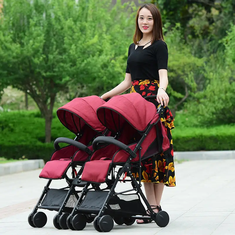 

2017 Hot Sale Separable Twins Baby Stroller,Super Light Folding Double Seats Pushchair,Portable Shockproof Baby Cart kinderwagen