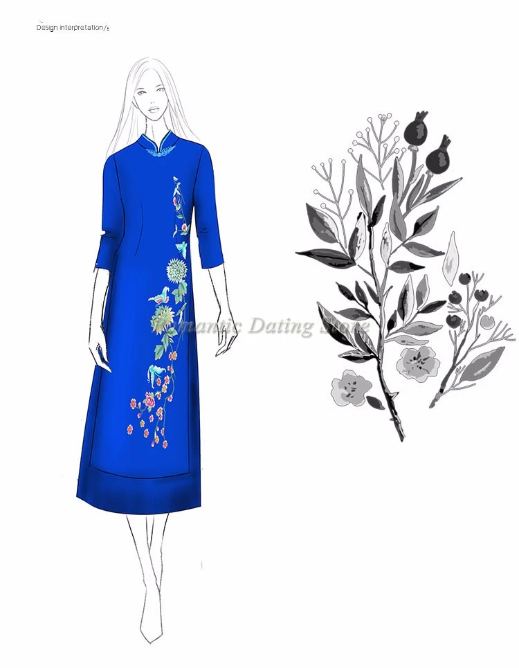 Низкая Luv Высокое качество Весна Ретро Cheongsam с вышивкой лотоса Cheongsam китайский стиль