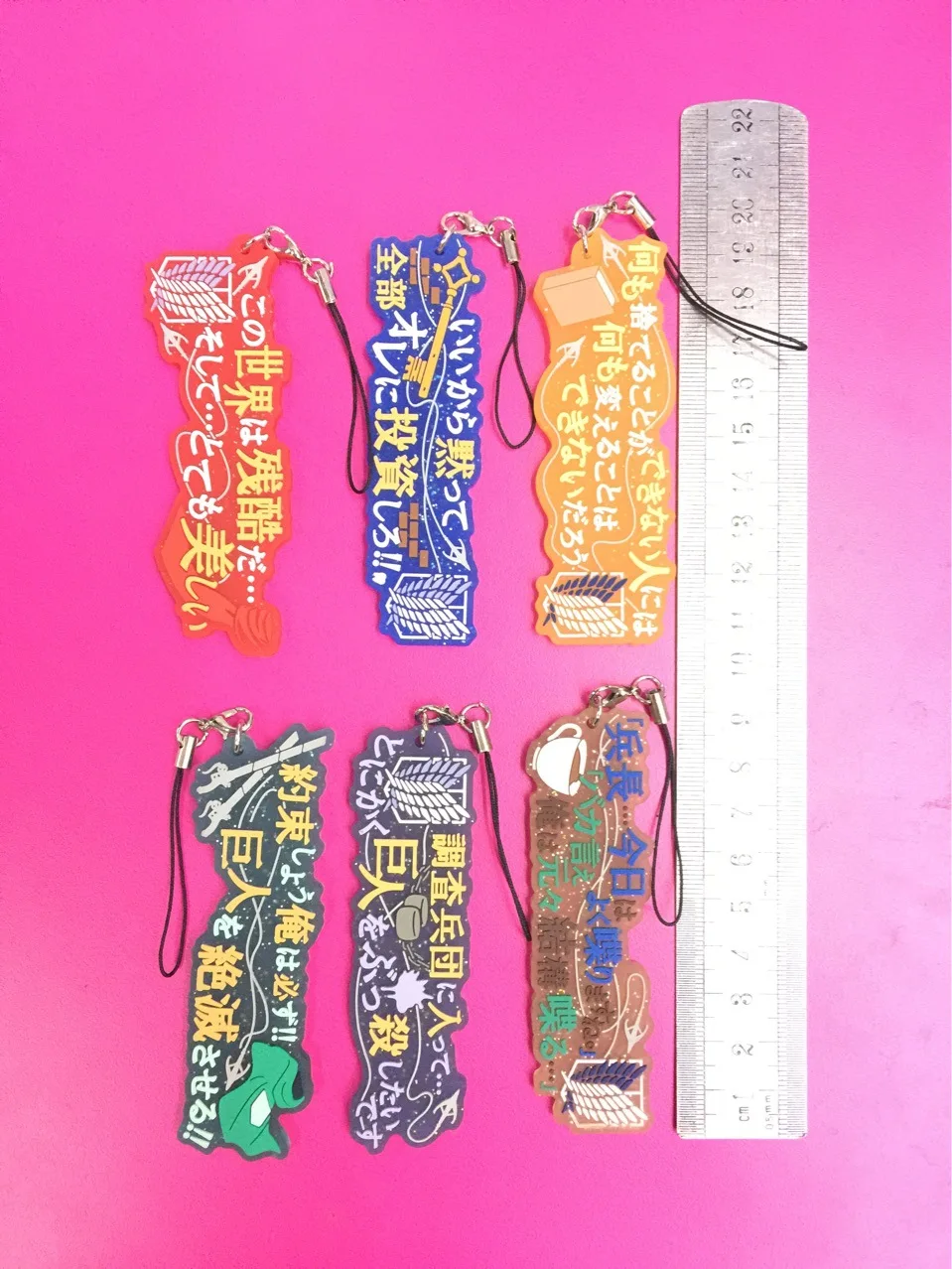 G673 Worlds of Attack on Titan Original Japanese anime rubber mobile phone charms keychain strap
