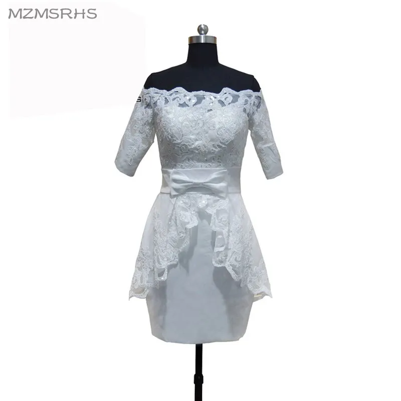 Элегантное Дешевое простое белое кружевное короткое платье для выпускного