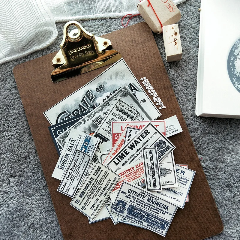 

24pcs/lot Vintage foreign labels english tag material paper retro bill Decorative Sticker DIY Scrapbooking planner Diary Album