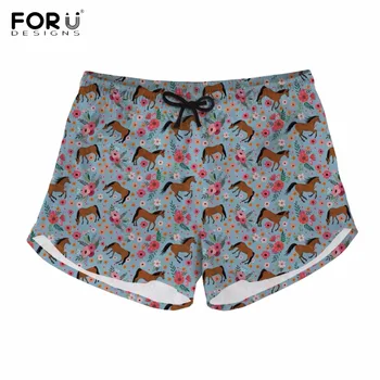 

FORUDESIGNS Cool 3D Printing Arabian Horse Flower Pattern Teen Girl Summer Shorts Fashion Short Pants Casual Fitness Woman Short