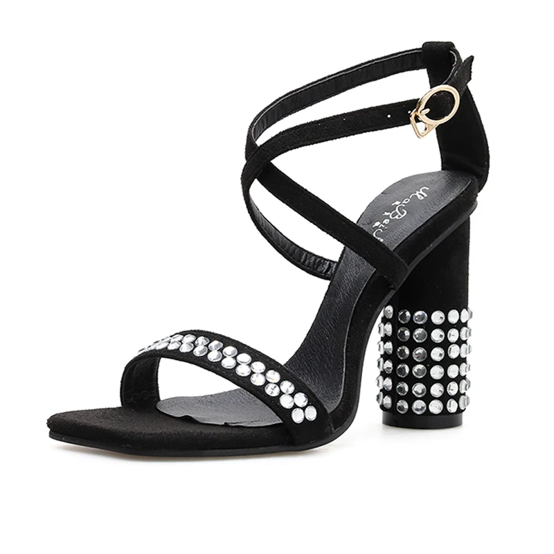 Las Cruz Zapatos Oficina Cm Fiesta Talón 10 Hebilla De Mujeres Vestido Damas Alto Imitación Sexy Sandalias Moda Tacón Diamante xSxg8R6w