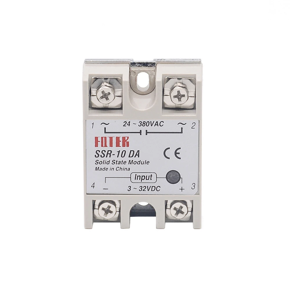 SSR-10DA SSR-10DA 25DA 40DA DC управление AC SSR белый корпус Однофазное твердотельное реле - Габаритные размеры: SSR-10DA