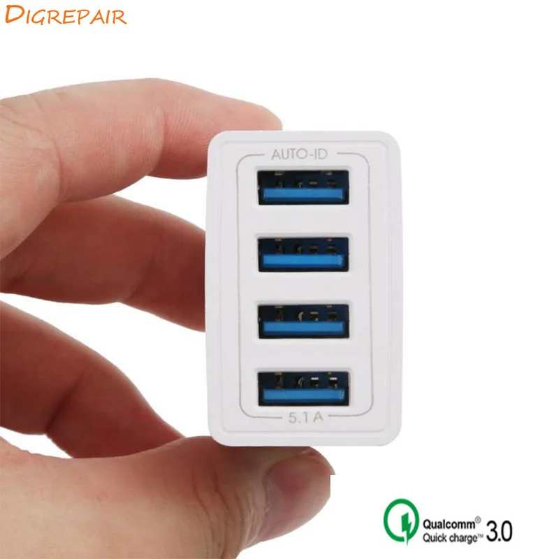 

Universal 4 port USB charger adapter 4A travel charge EU US plug multi port HUB charger For iPhone for Xiaomi quick charge 3.0